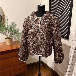 &Merci quilted puffer leopard jacket large